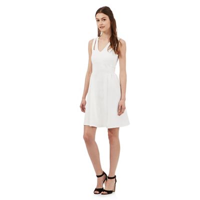 Red Herring Ivory cut-out scuba dress